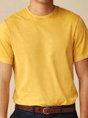 J. Crew Men's Short Sleeve Crew Neck Tee in Firefly Yellow